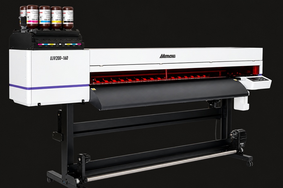 Mimaki UJV200-160 UV-LED Printer inkl. Standfuß, Medienzuführung, Netzkabel, Bedienerhandbuch und Rasterlink Software